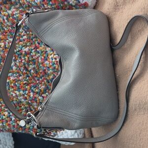 Michael Kors Pebbled Leather Crossbody Shoulder Bag in Grey